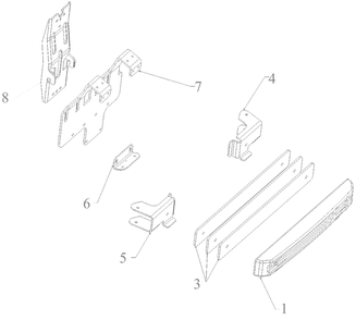 Attachments / 19b70054oem 42and46-Inch Double Bagger (2020) / Hitchandweight Diagram and Parts List for 17ADFACSA07 2022 Yard Machines Lawn Tractor